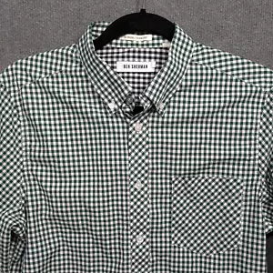 Ben Sherman Shirt Mens Medium The Original Gingham Cotton Prep Office Menswear - Picture 1 of 11