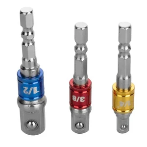 3Stück Adapter Set Stecknuss Verlängerung 1/4" 3/8" 1/2" Zoll Für Akkuschrauber - Bild 1 von 12