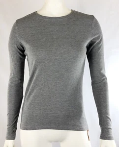 Ava Lea Womens Top Size XXS Gray Pullover Long Sleeve Classic Rib Stretch Hi Low - Picture 1 of 7