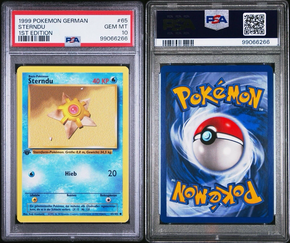 1999 Pokemon Sterndu PSA 10 GERMAN 1st Edition 65/102 WOTC Base Set Staryu - Image 1 of 1