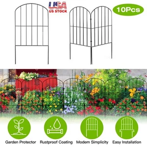 10pcs Decorative Garden Fence Arched Animal Barrier Path Edging Yard Patio Decor - Picture 1 of 14