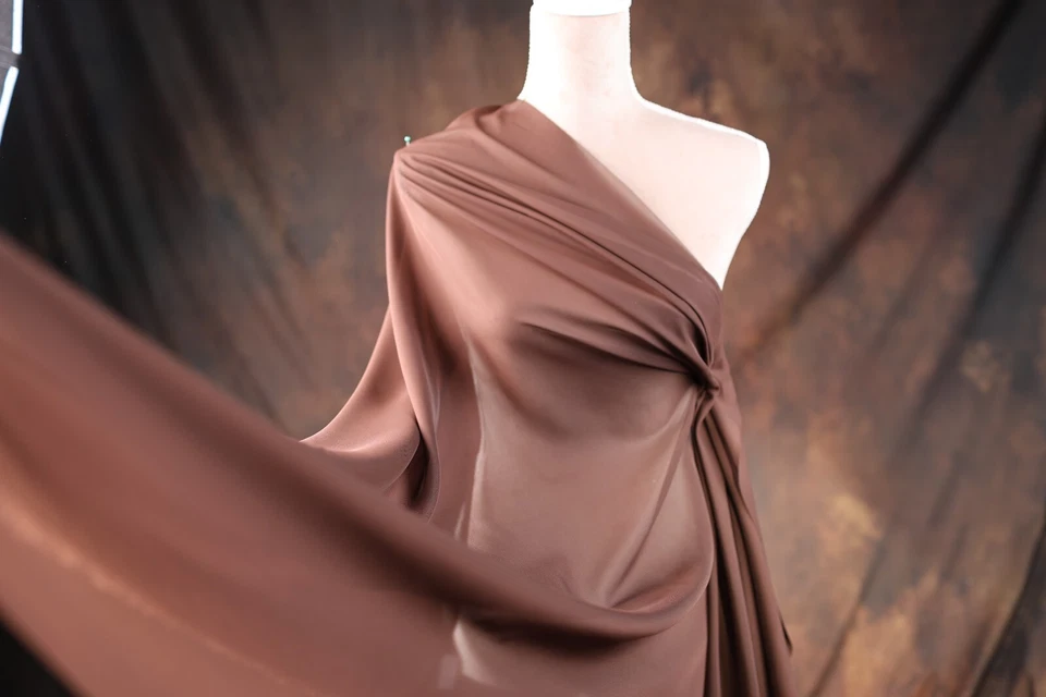 Tecido marrom Hi Multi chiffon - 60" de largura tecido transparente macio e fosco 1266 - Imagem 1 de 4