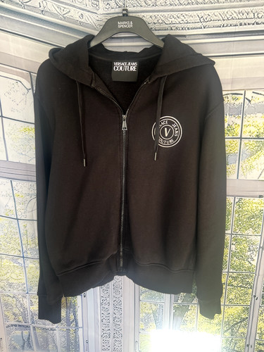 Felpa nera con cappuccio Versace Jeans Couture taglia XL