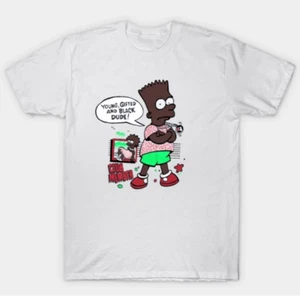 Black Bart Simpson 90's T-shirt New Printing Young Gifted & Black - Picture 1 of 4