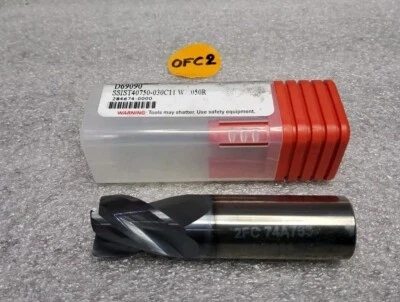 DATA FLUTE  3/4" DIA. X 1" LOC X 1" SHK 3"OAL X .050 RA.  4-FL CARBIDE END MILL  - Image 1 of 3