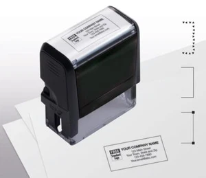 102169M Timbro autoinchiostrante nome e indirizzo medio 2 1/8 x 5/8" - Foto 1 di 1