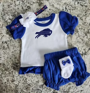 Bills infant/baby girl outfit Bills baby gift girl Buffalo football baby gift - Picture 1 of 4