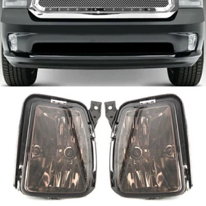 Front Fog Light Lamps w/ Bulbs Smoke Lense Pair Fit Dodge RAM 1500 13-17 po - Picture 1 of 5