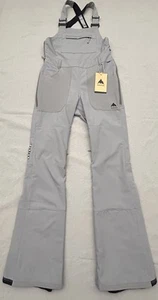 Burton Women's Snow Pants, Avalon 2L Stretch Bib Pants, Snowboard, Grey, XS SH - Picture 1 of 9
