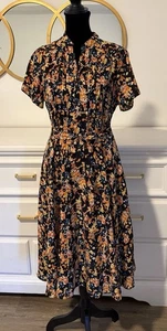 Vestido Nanette Lepore Floral Midi Talla 6 con Cinturón Lazos Cinturón Incluido Usado en Excelente Condición - Imagen 1 de 10