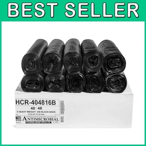 Sacchetti della spazzatura Aluf 45 Gal, 250 ct, 16 micron - Nero - Foto 1 di 8