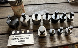 LOT 11 VINTAGE GREENLEE  RADIO CHASSIS PUNCH 🤜 Set as Pictured - Picture 1 of 18
