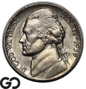 1939-DDO Jefferson Nickel, Doubled Die Obverse, CPG: XF - 160, AU - 195, ERROR - Picture 1 of 4