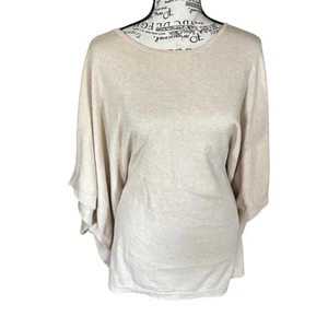 J.McLaughlin Size OS Beige Cotton Cashmere Blend Sweater Cape Poncho - Picture 1 of 6
