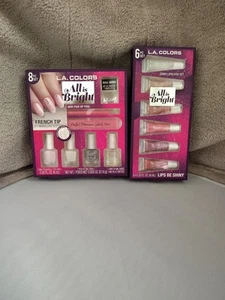 New L.A. Colors French Tip Manicure 8pc Set & All is Bright 6pc Lip Gloss Set - Picture 1 of 5