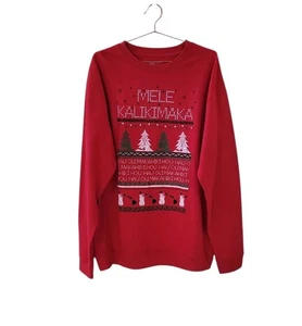 New HONOLUA SURF CO XXL Red Mele Kalikimaka Christmas Long Sweatshirt Women - Picture 1 of 11