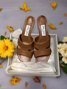 Jimmy Choo Ellison Mule 45 Nappa Leather Cuoio, 37 - Picture 1 of 3