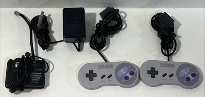 2 SNES Super Nintendo Original Controllers SNS-005 Power Supply & TV/Game Switch - Image 1 of 4