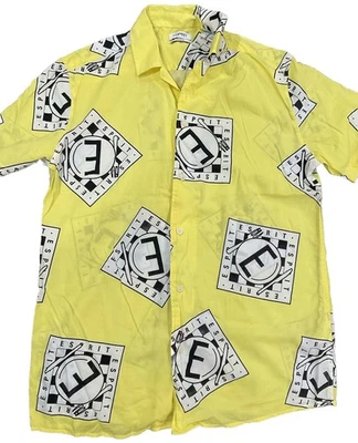 Esprit Men’s Short Sleeve Button Down Size Medium Regular Fit Diner Print - Image 1 of 4