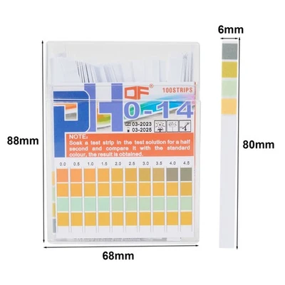 100-Streifen Wasser PH Teststreifen Bereich 0-14 (0.5) Teststreifen PH Wert Test - Bild 1 von 4