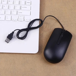 NEW FOR MS116 Optical Reliable Wired USB Mouse Scroll Wheel 2 Buttons Black - Afbeelding 1 van 11