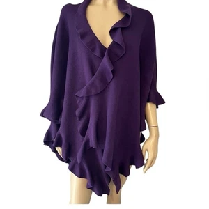 Coldwater Creek lila offener Schal Poncho Pullover, CB#41 - Bild 1 von 6