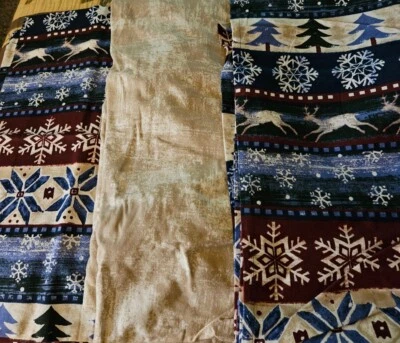 Juego de 3 sábanas planas y ajustables de copo de nieve de reno y funda de almohada tamaño doble nuevo  Foto 1 de 4