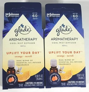 2 Glade Essential Oil Diffuser Refill Aromatherapy Orange/Neroli Uplift Your Day - Picture 1 of 4