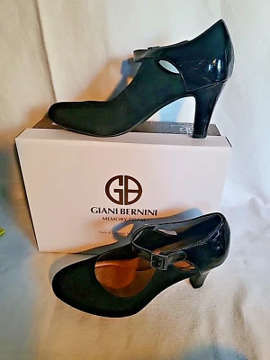 Gianni Bernini Velmahl Black leather Size 8M Memory Foam - Image 1 of 4