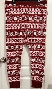 Old Navy Women's Size 2X Thermal Pajama Pants Joggers Fair Isle Holiday Red NWT - Picture 1 of 24