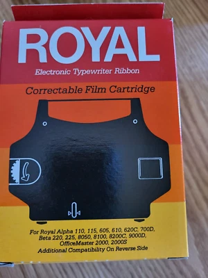 4 Adler Royal IBM Black Correctable Typewriter Ribbon Electronic 310/410 Red Box - Image 1 of 3