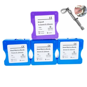 Bandas de matriz de acero dental 5/6/7 mm/0,04 mm 1 rollo/caja (3 m) - Imagen 1 de 26