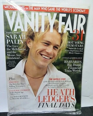 Vanity Fair Magazine Heath Ledger Harvard Julia Child Sarah Palin NEW SEALED ` - Image 1 of 4