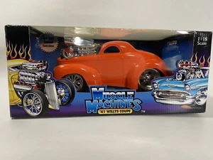 Muscle Machines '41 Willys Coupe 1/18 Scale Bright Orange Vintage NIB - Picture 1 of 13