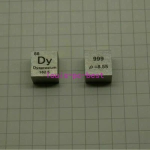 Purity 99.9% Pure Dysprosium Dy Carved Element Periodic Table 10 mm Cube 8.6g - Picture 1 of 4