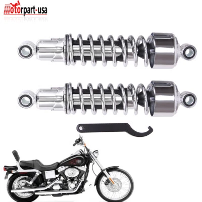 Chrome Rear Air Shocks Absorber For Harley Sportster XL 883 1200 48 72 1979-2012 - Image 1 of 4