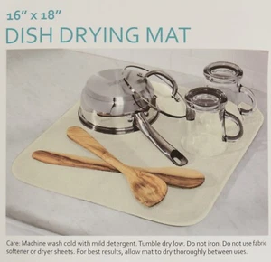 NWT Dish Drying Mat 16 X 18 Cream Color - Machine Washable Honey-Can-Do - Picture 1 of 3