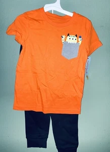 4T 🎃Toddler Short Sleeve Monster Outfit Top & Bottom Set Cat & Jack Halloween - Picture 1 of 7