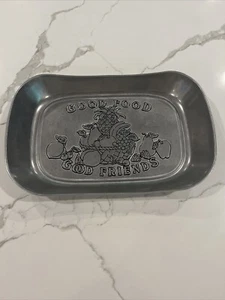 WILTON Armetale Pewter Tray Good Food Good Friends - CountryWare Serving Decor - Picture 1 of 8