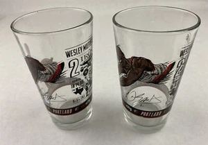 Lot of 2 Wesley Matthews Portland Trail Blazers Caricature Beer Glass RipCity - Picture 1 of 3
