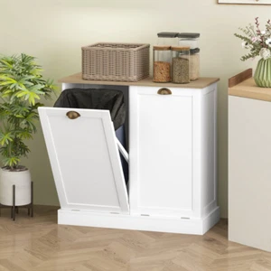 Dual Tilt out Laundry Hamper Cabinet /Bathroom Cabinet /Bathroom Storage Cabinet - Picture 1 of 8