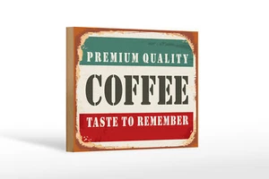 Holzschild Retro 18x12 cm Premium Quality Coffee Kaffee Deko Schild wooden sign - Picture 1 of 5