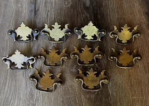 10 Early American Antique brass hardware pulls - Picture 1 of 8