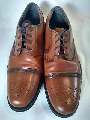 CHAPS Men's Leather Cap Toe Lace Up Oxford Shoes 10 M Brown - Image 1 of 4