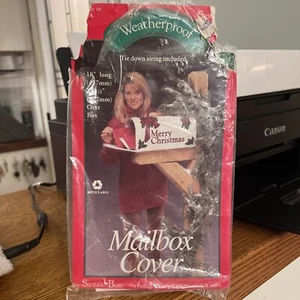 MERRY CHRISTMAS Mailbox Cover, vintage retro 1980s Christmas Decoration - Picture 1 of 12