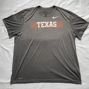 Texas Longhorns Gray Nike Dri-Fit Tee Men's 3XL Athletic Cut Polyester T-Shirt - Picture 1 of 5