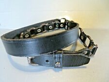  Etienne Aigner Black Leather Belt Ladies 1" wide SZ 32 Casual MEDIUM  Italy 631