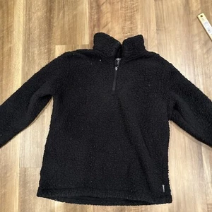 Eddie Bauer Black Sherpa Women’s Fleece Medium - Picture 1 of 5