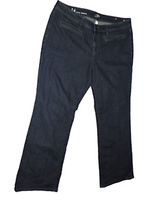 Ann Taylor Loft Jeans Womens SZ 14 Blue Denim Dk Wash Curvy Boot stretch blend