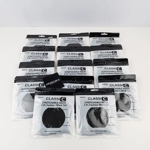 42x Mascarillas faciales clásicas negras de moda no médicas 14 paquetes de 3 - Imagen 1 de 3